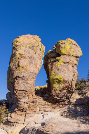a scenic winter landscape in the Chiricahua Natinal Monument Arizonaの写真素材