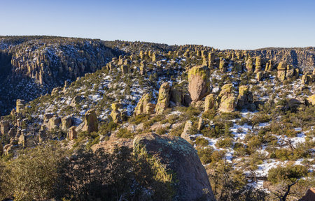 a scenic winter landscape in Chiricahua National Monument Arizonaの写真素材