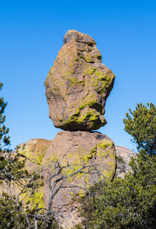 a scenic landscape in the Chiricahua National Monument Arizona in winterの写真素材
