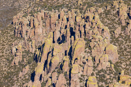 a scenic landscape in the Chiricahua National Monument Arizona in winterの写真素材