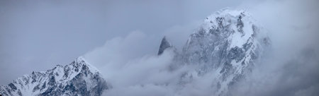 Panoramic view of the ladyfinger Peak Pakistanの写真素材