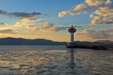 Lighthouse sunsetの写真素材