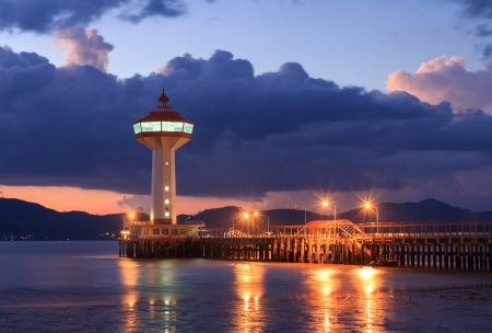 Lighthouse sunsetの写真素材