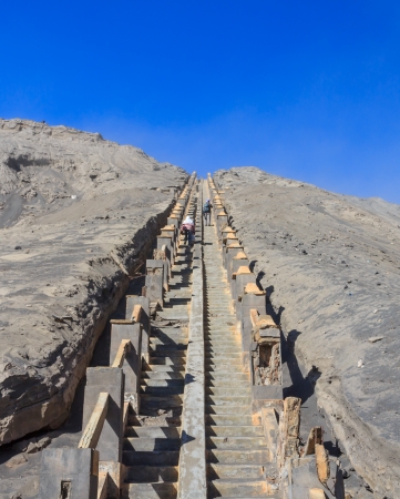 the way to the top of mount Bromo,Indonesiaの写真素材