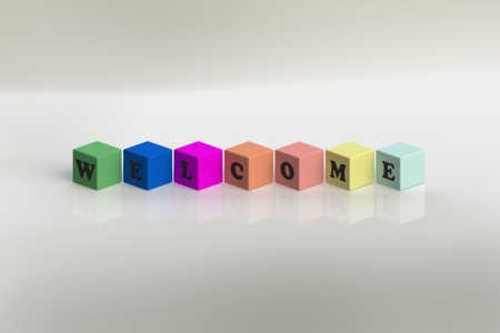 Welcome word from three-dimensional lettersの写真素材