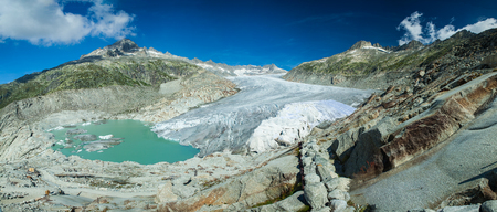 View of rhone glacier in swiss europeの写真素材