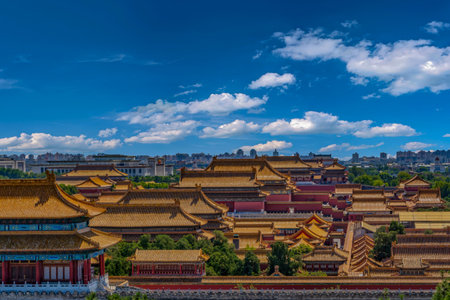 The Forbidden City is a palace complex in the center of Beijing, Chinaの写真素材