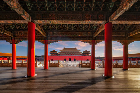 The Forbidden City, the Chinese imperial palace from the Ming Dynasty.の写真素材