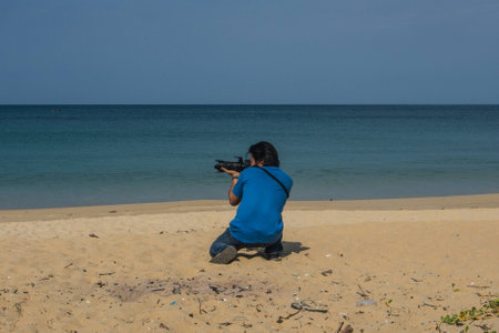 Photographer used view at the beach is hobby.の写真素材