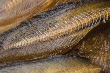 Snakehead dried fish at the market in Thailand.