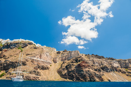Sea view on Santorini island, Greeceの写真素材