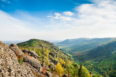 Beautiful view of the mountain gorge. Summer landscapeの写真素材