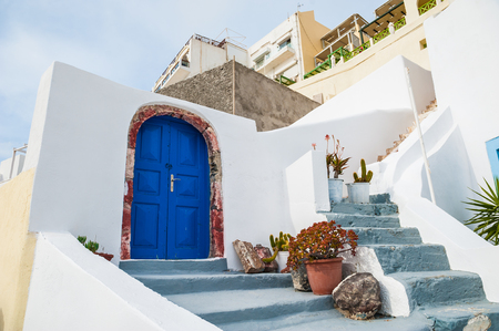 White architecture on Santorini island, Greeceの写真素材