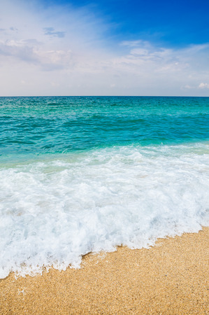 Beautiful beach and tropical sea. Summer landscape. Travel backgroundの写真素材