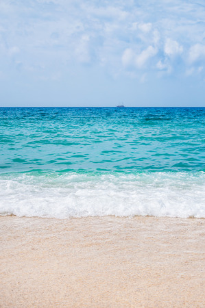 Beautiful beach and tropical sea. Summer landscape. Travel backgroundの写真素材