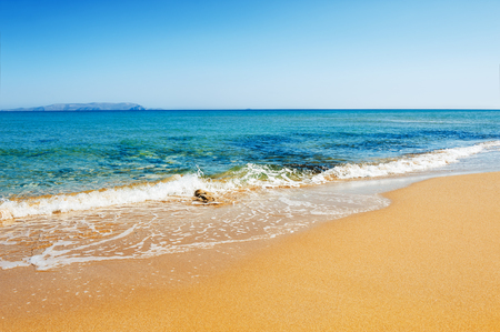 Beautiful tropical beach with turquoise water. Crete island, Greeceの写真素材