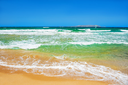Beautiful tropical beach with turquoise water and white sand. Crete island, Greeceの写真素材