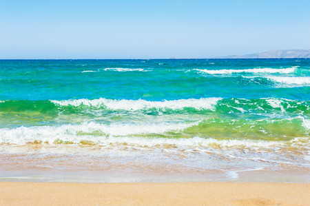 Beautiful beach with turquoise sea and white sand. Crete island, Greeceの写真素材