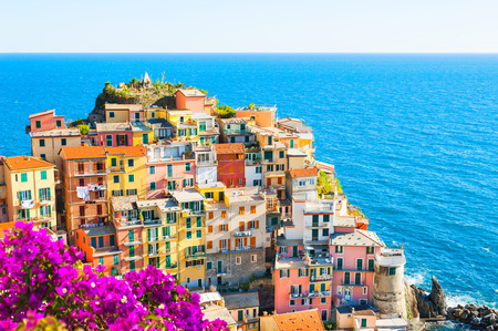 Manarola town, Cinque Terre national park, Liguria, Italyの写真素材