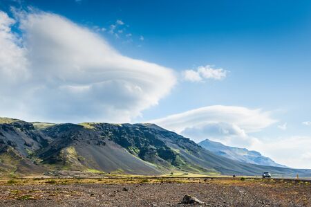 Beautiful landscape of mountains and clouds, Iceland.の写真素材