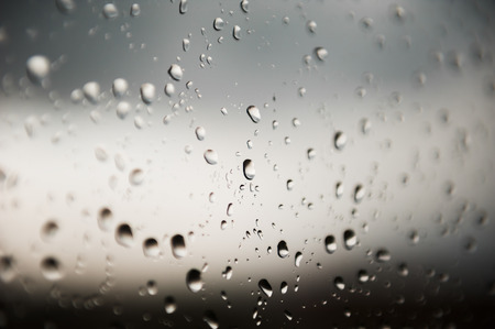 Raindrops on a window. Macro image, selective focusの写真素材