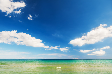 Beautiful sea and blue sky with clouds.の写真素材