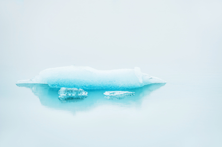 Blue iceberg in Jokulsarlon glacial lagoon, South Icelandの写真素材