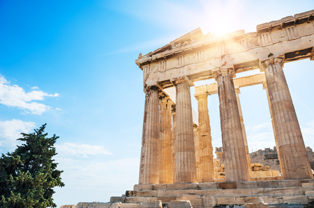 Parthenon temple on the Acropolis in Athens, Greeceの写真素材