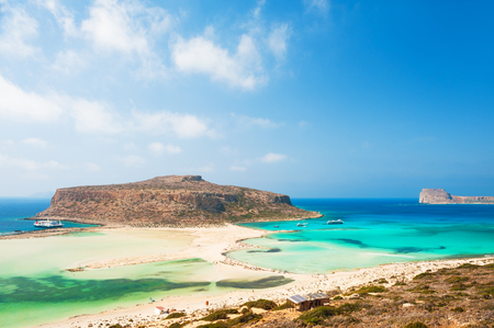 Beautiful view of Balos Lagoon in Crete island, Greece. Summer landscapeの写真素材