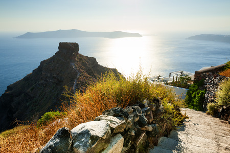 Santorini island, Greece. Summer landscape, sea viewの写真素材