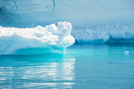 Blue icebergs in the Ilulissat icefjord, Greenlandの写真素材