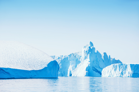 Big blue icebergs in the Ilulissat icefjord, Greenlandの写真素材
