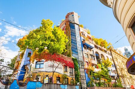 Vienna, Austria - October, 5, 2017: Hundertwasser House in Vienna, Austriaのeditorial素材