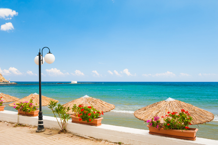 Beautiful beach in Crete island, Greece. Summer landscapeの写真素材