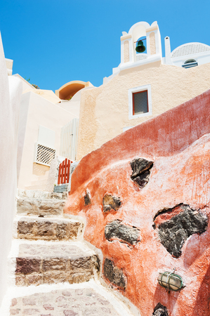 Traditional greek architecture on Santorini island, Greece.の写真素材