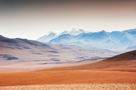 Desert landscapes of plateau Altiplano, Boliviaの写真素材