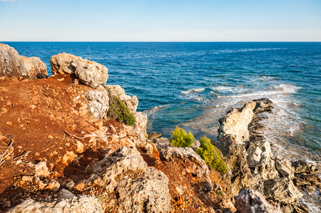 Wild rocky coast near Kemer, Turkey. Beautiful summer landscapeの写真素材