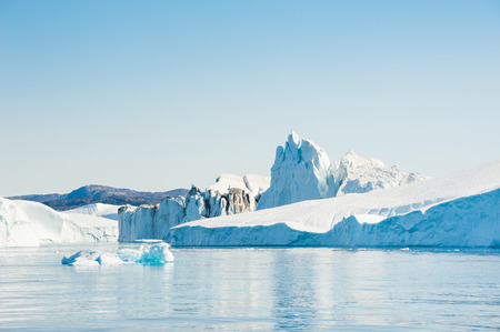 Big icebergs in Ilulissat icefjord, western Greenland