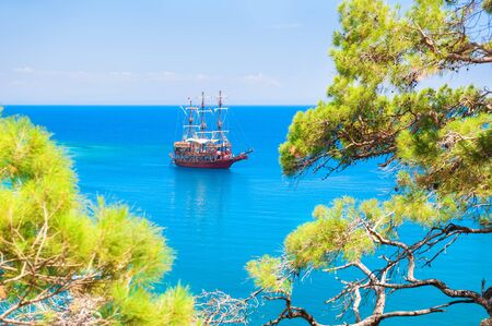 Beautiful sea coast "Paradise bay" near Kemer, Turkey. Summer landscapeの写真素材