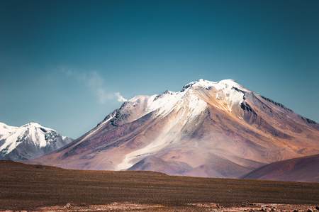 Volcano in the desert on plateau Altiplano, Boliviaの写真素材