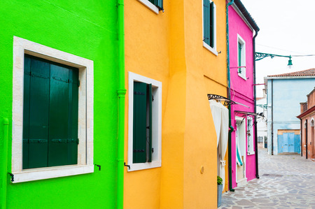 Colorful architecture in Burano island, Venice, Italy.の写真素材
