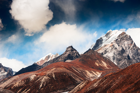 Himalaya mountains at altitude of 4500 m. Khumbu valley, Everest region, Nepalの写真素材
