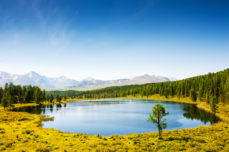 Kidelu lake in Altai mountains, Siberia, Russia. Beautiful summer landscapeの写真素材