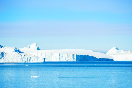 Big icebergs in the Ilulissat icefjord, west coast of Greenlandの写真素材