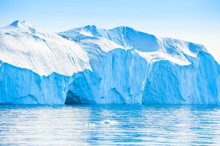 Big blue icebergs in the Ilulissat icefjord, west coast of Greenlandの写真素材