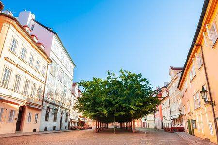 Street with old buildings in Old Town of Prague, Czech Republic. Famous travel destinationの写真素材