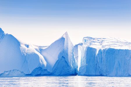 Big blue icebergs in Ilulissat icefjord, western Greenland. の写真素材