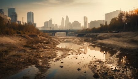 sunset over the cityの素材