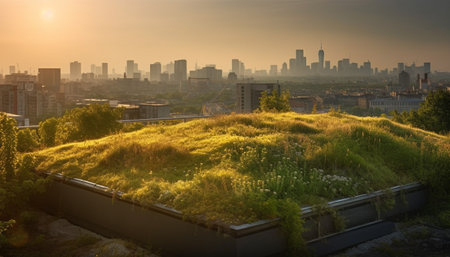 sunset over the cityの素材