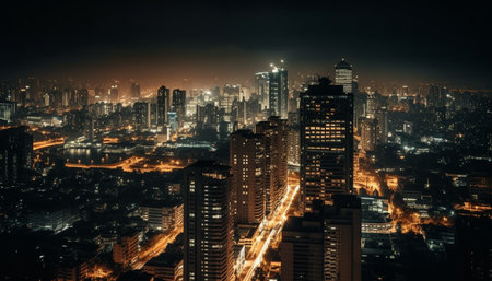city skyline at nightの素材